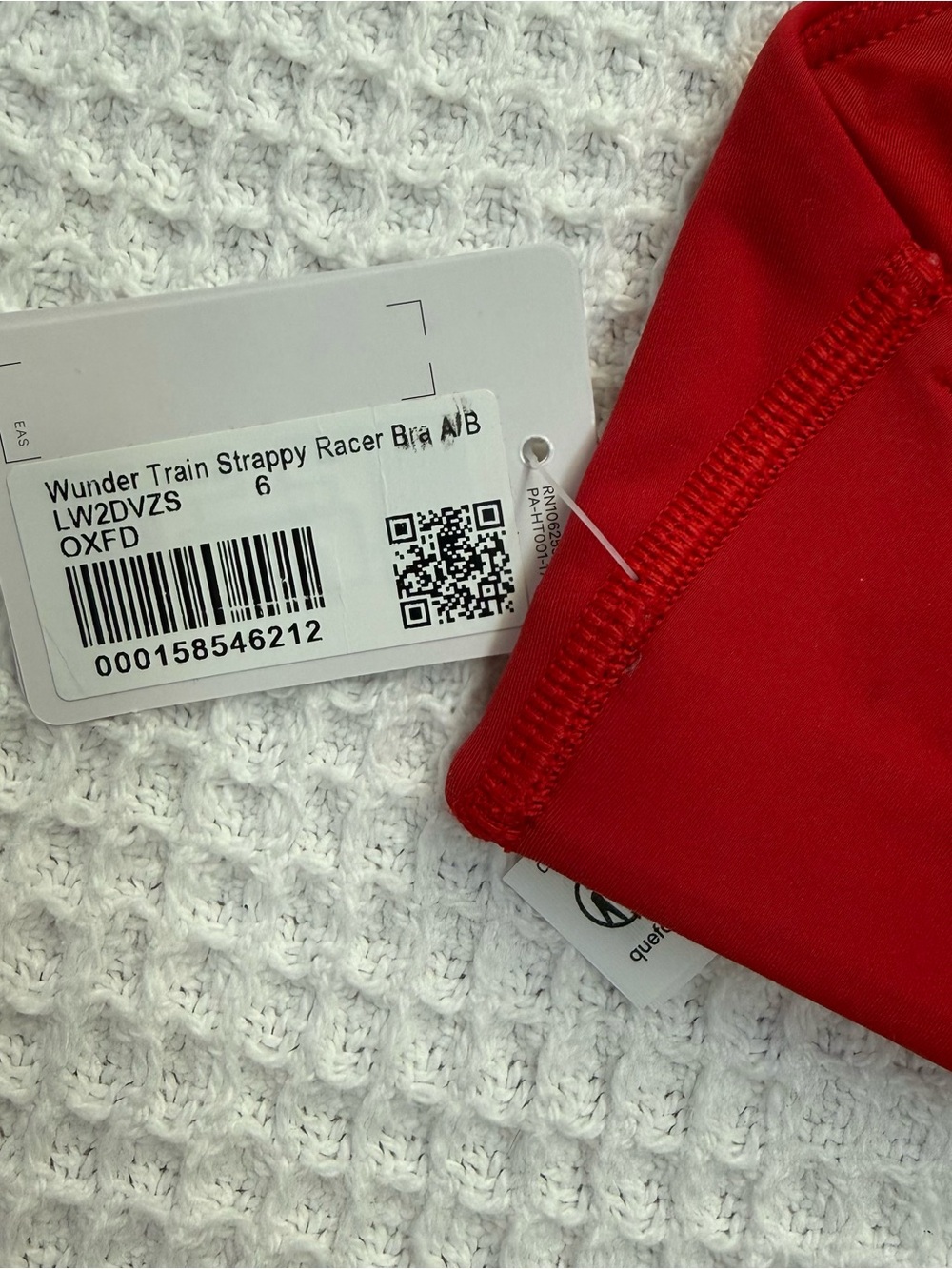 NWT Lululemon wunder train Strappy racer bra a/b in Oxford red - Picture 3 of 4